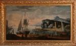 DE HEUSH J 1657-1701," Paesaggio con veduta di porto ",Aste Bonasia IT 2012-12-01
