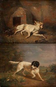 de HEUVEL Theodore Bernhard 1817-1906,"Chien de chasse" et "Chien de ferme",1839,Horta BE 2020-01-20