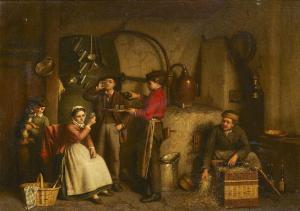 de HEUVEL Theodore Bernhard 1817-1906,Interior tavern scene,1872,Rosebery's GB 2021-07-20