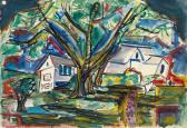 de HIRSCH Margules 1889-1965,Houses in a Landscape,1937,Swann Galleries US 2016-06-09