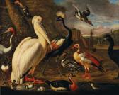 de HONDECOETER Melchior 1636-1695,A pelican and other birds by the water,Palais Dorotheum 2019-04-30
