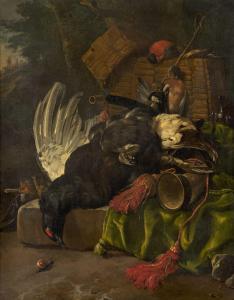 de HONDECOETER Melchior 1636-1695,Oiseaux et instrumen,1695,Artcurial | Briest - Poulain - F. Tajan 2023-03-22