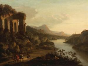 DE HOOCH Horatius 1652-1686,Klassische Landschaft mit Personen vor antiken Rui,Kastern DE 2017-12-02