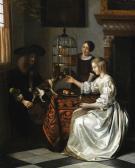 de HOOCH Pieter 1629-1684,A LADY FEEDING A PARROT,Sotheby's GB 2018-10-29