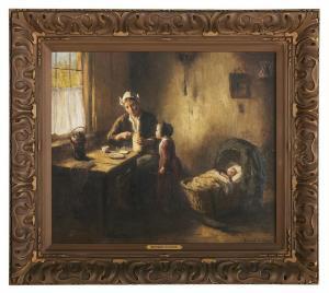 de HOOG Bernard Johann,Interior with Mother and Her Children,New Orleans Auction 2024-01-24