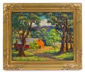 DE HOSPODAR Stephen 1902-1959,Orange Barn in Fall Landscape,Hindman US 2017-03-30