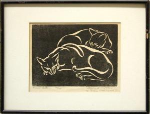 DE HOSPODAR Stephen 1902-1959,Two Cats,Clars Auction Gallery US 2009-12-05