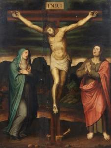 de JOANES Joan,Christ en croix entouré de la Vierge et saint Jean,Millon & Associés 2015-03-18