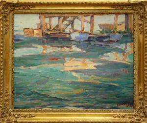 DE JOINER Luther Evans 1886-1954,''Wharf-Morro Bay,'',Clars Auction Gallery US 2010-09-12