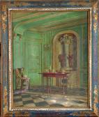 DE JONCIERES Leonce Joseph V,«Vue dun salon de château»,1924,Salles de ventes Pillet 2013-06-09