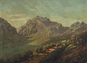DE JONG Tinus 1885-1942,Pathway through a Mountainous Landscape,Strauss Co. ZA 2024-03-11
