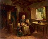 de JONGE Johan Antonie 1864-1927,Junge Mutter mit ihren Kindern in der Küche,Fischer CH 2009-11-11