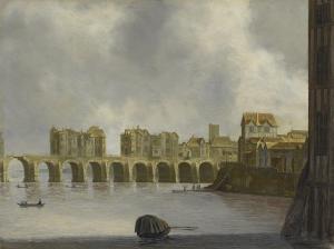 de JONGH Claude 1605-1663,Old London Bridge, viewed from the south,1636,Christie's GB 2023-12-07