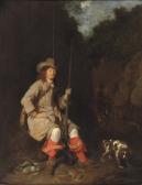de JONGH Ludolf 1616-1679,A huntsman and his hound in a wooded landscape,Christie's GB 2009-09-22
