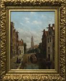 de JONGH Oene Romkes 1812-1896,Amsterdam canal scene,Eldred's US 2016-11-17