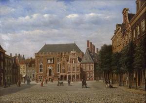 de JONGH Oene Romkes,Das Rathaus (Stadthuis) von Haarlem auf dem Grote ,Galerie Bassenge 2023-06-08