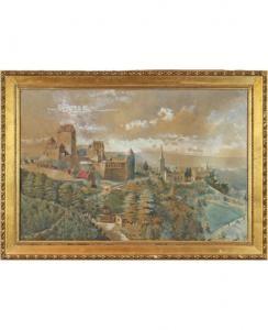 de JONGH Oene Romkes 1812-1896,Paesaggio con caseggiati e castello,Eurantico IT 2022-11-21