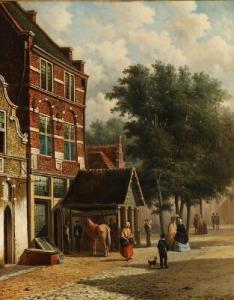 de JONGH Oene Romkes 1812-1896,Street scene frem the Netherlands,Bruun Rasmussen DK 2021-06-21