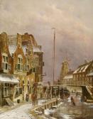 de JONGH Oene Romkes 1812-1896,Wintertag an einer Gracht,Van Ham DE 2013-11-15