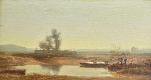 de JONGHE Jan Baptiste 1785-1844,Paysage à l'étang,19th century,Hotel Des Ventes Mosan BE 2020-09-23
