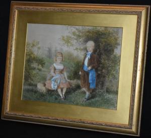 de KATOW Paul 1834-1897,Brother and Sister, an Aristocratic P,1872,Bamfords Auctioneers and Valuers 2018-11-07
