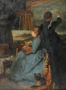 DE KAY Helene 1846-1916,Artystka w pracowni - wizerunek własny,Rempex PL 2014-12-17