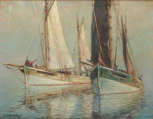 DE KEUKELAERE GUSTAAF 1881-1950,Barques de pêche par temps calme,Horta BE 2019-02-25