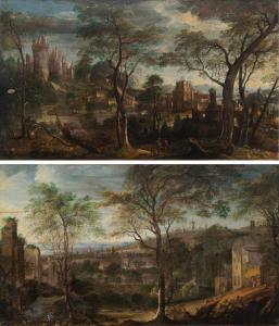 de KEUNINCK Kerstiaen I,Two extensive landscape with castle, ruins, homest,Nagel 2021-07-14