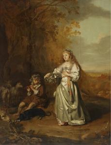 de KEYSER Thomas,Portrait of a young woman as Flora with a shepherd,1637,Christie's 2023-01-25