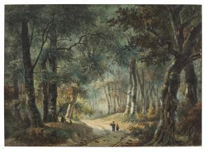de KLERK Willem 1800-1876,Two children walking on a path in a forest,Sotheby's GB 2023-07-06