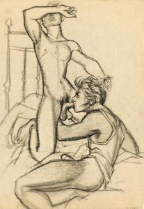 DE KNIGHT Avel 1923-1995,Untitled (Two Young Men in Bed) (4 works),Swann Galleries US 2023-08-17