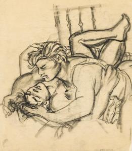 DE KNIGHT Avel 1923-1995,Untitled (Two Young Men in Bed) (4 works),Swann Galleries US 2023-08-17