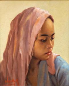 de KOK Willem 1883-1959,An Indonesian girl with a headscarf,Venduehuis NL 2021-09-09