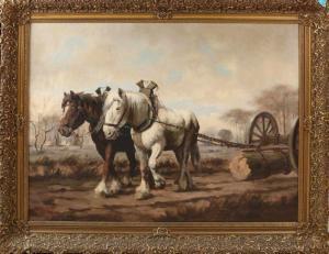 de KOK Willem 1883-1959,Draft horses with trunk,1930,Twents Veilinghuis NL 2019-10-04