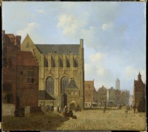 de KRUIJFF Cornelis,The village square with a view on the church in Ny,Galerie Koller 2009-12-01