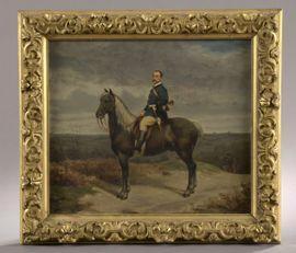 de LA BRÉLY Auguste 1838-1906,Le comte de Marrans à cheval,1868,Daguerre FR 2021-12-15