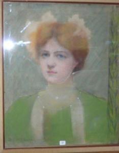 DE LA CHASSAGNE GROSSE LEATITIA DOMICHAUD 1800-1900,Portrait de femme.,Oger-Camper FR 2010-11-17