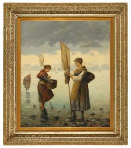 de la CROIX Soeur Marie Hélène 1861-1956,Women fishing on the shore,19th Century,Eldred's 2008-06-26
