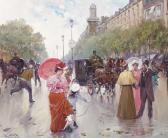 De La Cruz Soler Juan 1951,A lady on a Parisian street with a parasol,Christie's GB 2004-07-15