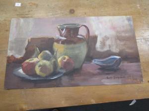DE LA FOUGERE Lucette 1921-2010,Still life with fruit and a jug,Cheffins GB 2021-02-11