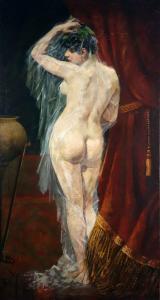 DE LA FUENTE ALONSO R,Stehender weiblicher Rückenakt,1886,Doebele Kunstauktionen 2021-04-10