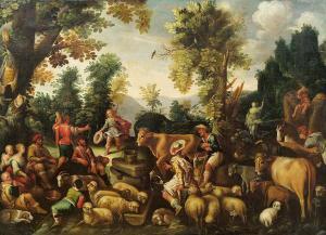 DE LA FUENTE juan leandro 1600-1654,Ankunft Jakobs bei Laban und seinen,1634,im Kinsky Auktionshaus 2012-11-13