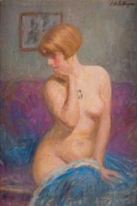 de LA HOUGUE Jean 1874-1959,Femme nue au divan,Ader FR 2023-01-27