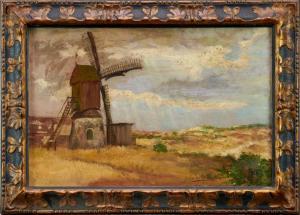 DE LA MONTAGNE Emile Pierre B 1873-1956,windmill in landscape,Reeman Dansie GB 2020-08-11