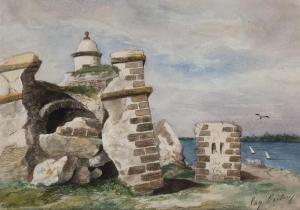 DE LA PAZ Maria 1862-1946,Vista de las Ruinas de un Castillo,Alcala ES 2013-05-22