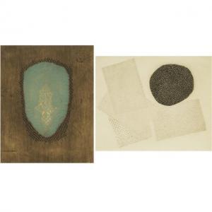 de la PISA Agueda 1942,TWO ABSTRACTS: OVAL ON BROWN GROUND; BLACK CIRCLE,Waddington's CA 2022-03-24