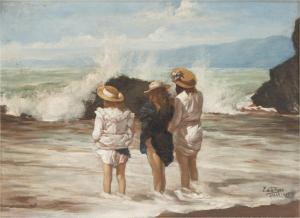 de LA ROSA Fabian 1869-1937,CHILDREN ON A BEACH,1899,Abell A.N. US 2022-09-22