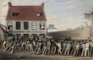 DE LA TASTE Mellisa 1823,Bread riots at the Robin Hood Tavern, Jersey,Christie's GB 2010-11-04