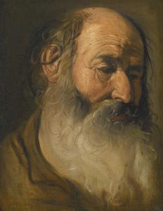de LA TOUR Georges 1593-1652,HEAD OF AN OLD BEARDED MAN,Sotheby's GB 2016-01-29