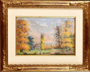 de LABORDE Léon Emmanuel Simon 1807-1869,Automne, arbres dorés à Salvar,Osenat FR 2024-04-07